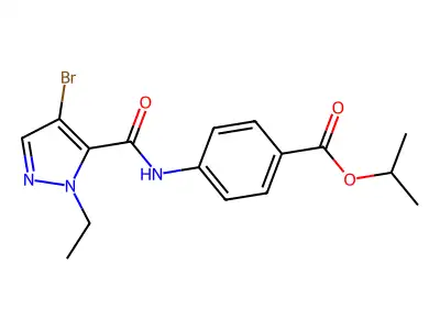 isopropyl 4-{[(4-bromo-1-ethyl-1H-pyrazol-5-yl)carbonyl]amino}benzoate structure