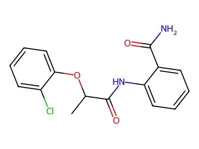 2-[2-(2-Chlorophenoxy)propanoylamino]benzamide structure