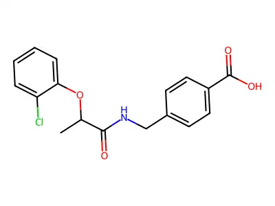 4-({[2-(2-Chlorophenoxy)propanoyl]amino}methyl)benzoic acid structure