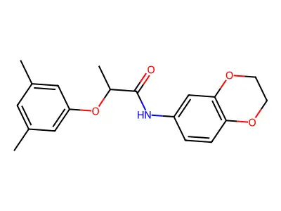 N-(2,3-Dihydro-1,4-benzodioxin-6-yl)-2-(3,5-dimethylphenoxy)propanamide structure