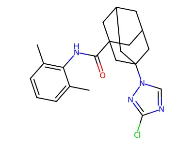 3-(3-chloro-1,2,4-triazol-1-yl)-N-(2,6-dimethylphenyl)adamantane-1-carboxamide structure