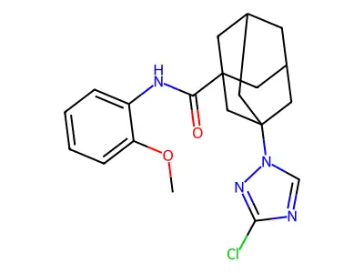 3-(3-chloro-1,2,4-triazol-1-yl)-N-(2-methoxyphenyl)adamantane-1-carboxamide structure