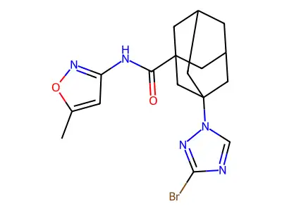 3-(3-bromo-1H-1,2,4-triazol-1-yl)-N-(5-methyl-3-isoxazolyl)-1-adamantanecarboxamide structure