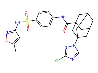 3-(3-chloro-1,2,4-triazol-1-yl)-N-[4-[(5-methyl-1,2-oxazol-3-yl)sulfamoyl]phenyl]adamantane-1-carboxamide structure