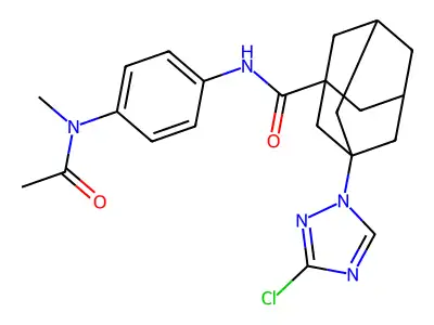 N-[4-[acetyl(methyl)amino]phenyl]-3-(3-chloro-1,2,4-triazol-1-yl)adamantane-1-carboxamide structure
