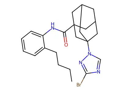3-(3-bromo-1,2,4-triazol-1-yl)-N-(2-butylphenyl)adamantane-1-carboxamide structure