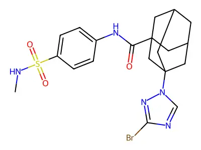 3-(3-bromo-1,2,4-triazol-1-yl)-N-[4-(methylsulfamoyl)phenyl]adamantane-1-carboxamide structure