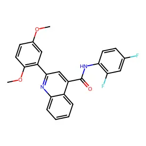 N-(2,4-difluorophenyl)-2-(2,5-dimethoxyphenyl)quinoline-4-carboxamide structure