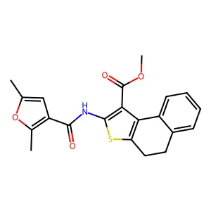 methyl 2-[(2,5-dimethyl-3-furoyl)amino]-4,5-dihydronaphtho[2,1-b]thiophene-1-carboxylate structure
