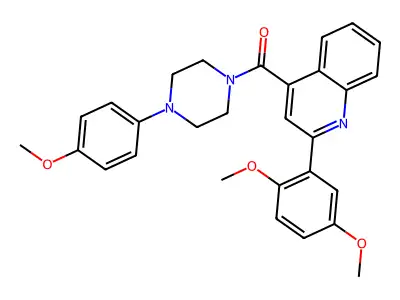 [2-(2,5-dimethoxyphenyl)quinolin-4-yl]-[4-(4-methoxyphenyl)piperazin-1-yl]methanone structure