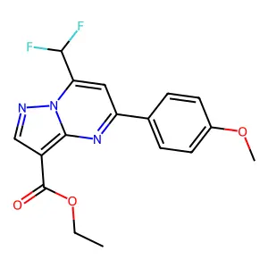 ethyl 7-(difluoromethyl)-5-(4-methoxyphenyl)pyrazolo[1,5-a]pyrimidine-3-carboxylate structure