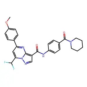 7-(Difluoromethyl)-5-(4-methoxyphenyl)-N-[4-(1-piperidinylcarbonyl)phenyl]pyrazolo[1,5-a]pyrimidine-3-carboxamide structure