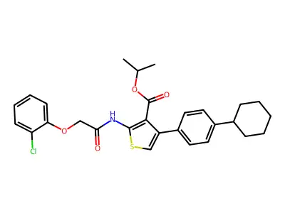isopropyl 2-{[(2-chlorophenoxy)acetyl]amino}-4-(4-cyclohexylphenyl)thiophene-3-carboxylate structure