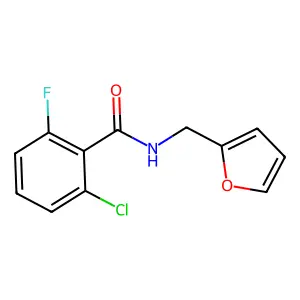 2-chloro-6-fluoro-N-(furan-2-ylmethyl)benzamide structure