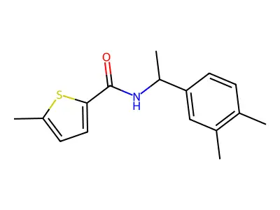 N-[1-(3,4-dimethylphenyl)ethyl]-5-methylthiophene-2-carboxamide structure