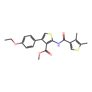 methyl 2-[(4,5-dimethylthiophene-3-carbonyl)amino]-4-(4-ethoxyphenyl)thiophene-3-carboxylate structure