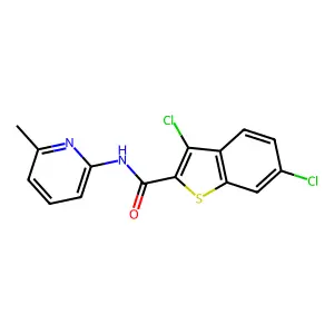 3,6-dichloro-N-(6-methylpyridin-2-yl)-1-benzothiophene-2-carboxamide structure