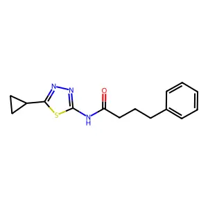 N-(5-cyclopropyl-1,3,4-thiadiazol-2-yl)-4-phenylbutanamide structure