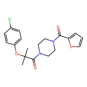 2-(4-Chlorophenoxy)-1-[4-(furan-2-carbonyl)piperazin-1-yl]-2-methylpropan-1-one structure