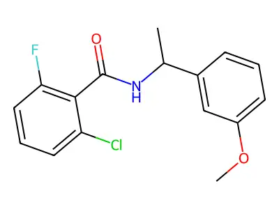 2-chloro-6-fluoro-N-[1-(3-methoxyphenyl)ethyl]benzamide structure