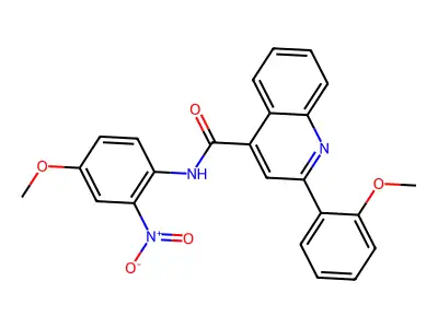 N-(4-methoxy-2-nitrophenyl)-2-(2-methoxyphenyl)quinoline-4-carboxamide structure