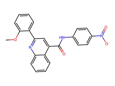 2-(2-methoxyphenyl)-N-(4-nitrophenyl)quinoline-4-carboxamide structure