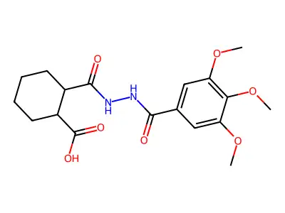 2-{[2-(3,4,5-Trimethoxybenzoyl)hydrazino]carbonyl}cyclohexanecarboxylic acid structure