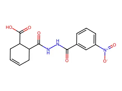 4-Cyclohexene-1,2-dicarboxylic acid, mono[2-(3-nitrobenzoyl)hydrazide] structure