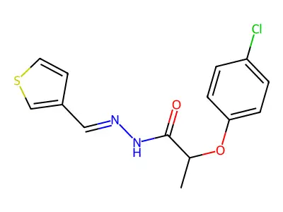2-(4-chlorophenoxy)-N-(thiophen-3-ylmethylideneamino)propanamide structure