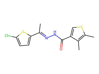 N'-[1-(5-chloro-2-thienyl)ethylidene]-4,5-dimethyl-3-thiophenecarbohydrazide structure