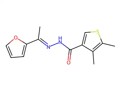 N'-[1-(2-furyl)ethylidene]-4,5-dimethyl-3-thiophenecarbohydrazide structure