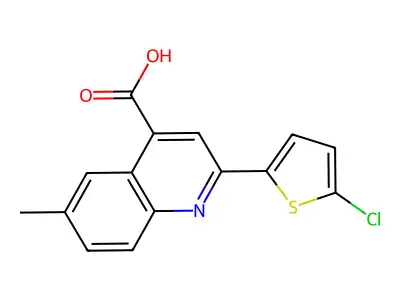 2-(5-Chlorothien-2-yl)-6-methylquinoline-4-carboxylic acid structure
