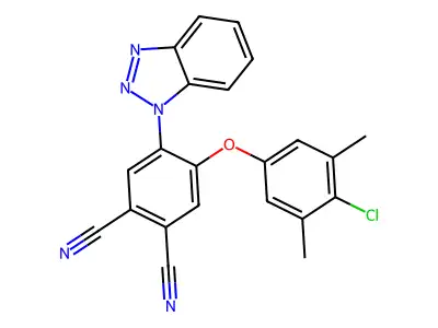 4-(Benzotriazol-1-yl)-5-(4-chloro-3,5-dimethylphenoxy)benzene-1,2-dicarbonitrile structure