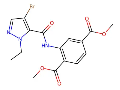 dimethyl 2-{[(4-bromo-1-ethyl-1H-pyrazol-5-yl)carbonyl]amino}terephthalate structure