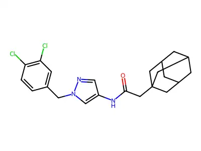 2-(1-adamantyl)-N-[1-[(3,4-dichlorophenyl)methyl]pyrazol-4-yl]acetamide structure