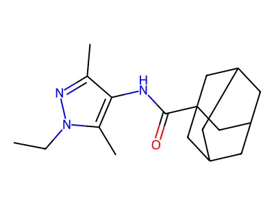 N-(1-ethyl-3,5-dimethylpyrazol-4-yl)adamantane-1-carboxamide structure