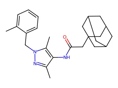 2-(1-adamantyl)-N-[3,5-dimethyl-1-[(2-methylphenyl)methyl]pyrazol-4-yl]acetamide structure