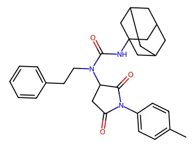 3-(1-adamantyl)-1-[1-(4-methylphenyl)-2,5-dioxopyrrolidin-3-yl]-1-(2-phenylethyl)urea structure