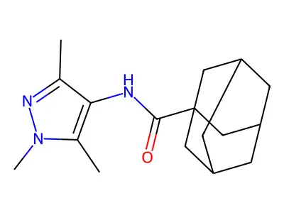 N-(1,3,5-trimethylpyrazol-4-yl)adamantane-1-carboxamide structure