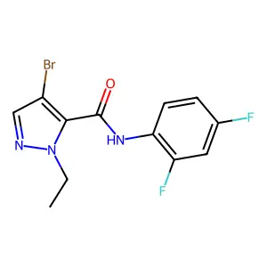 4-bromo-N-(2,4-difluorophenyl)-1-ethyl-1H-pyrazole-5-carboxamide structure