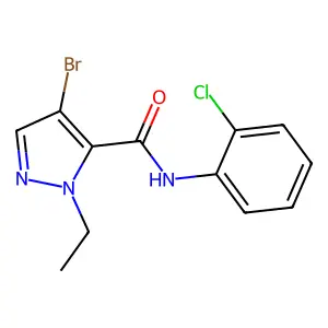 4-bromo-N-(2-chlorophenyl)-2-ethylpyrazole-3-carboxamide structure