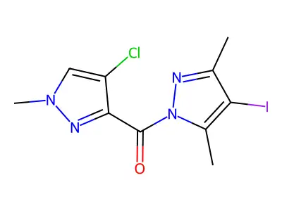 (4-Chloro-1-methylpyrazol-3-yl)-(4-iodo-3,5-dimethylpyrazol-1-yl)methanone structure