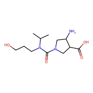 4-Amino-1-[3-hydroxypropyl(isopropyl)carbamoyl]pyrrolidine-3-carboxylic acid structure