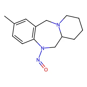 2-methyl-5-nitroso-6a,7,8,9,10,12-hexahydro-6H-pyrido[2,1-c][1,4]benzodiazepine structure