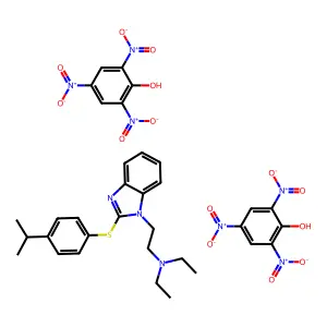 Benzimidazole, 2-(p-cumenylthio)-1-(2-(diethylamino)ethyl)-, dipicrate structure