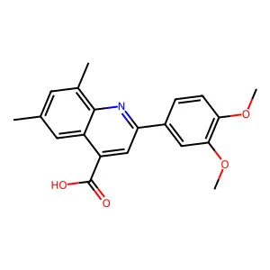 2-(3,4-Dimethoxyphenyl)-6,8-dimethylquinoline-4-carboxylic acid structure