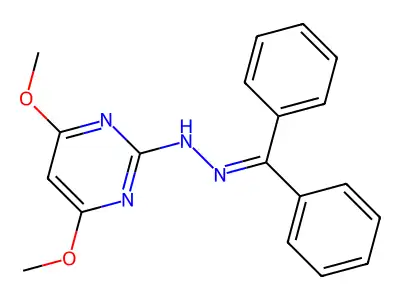 Diphenylmethanone (4,6-dimethoxy-2-pyrimidinyl)hydrazone structure