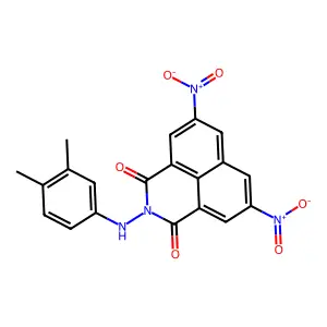 2-(3,4-dimethylanilino)-5,8-bisnitro-1H-benzo[de]isoquinoline-1,3(2H)-dione structure