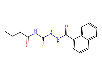 N-(2-(1-Naphthoyl)hydrazinecarbonothioyl)butyramide structure