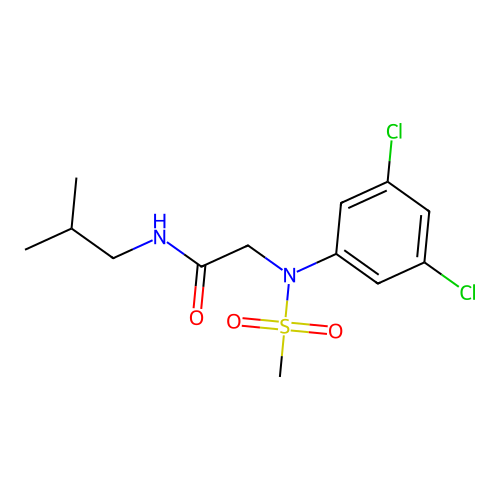 2-(3,5-dichloro-N-methylsulfonylanilino)-N-(2-methylpropyl)acetamide structure